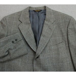 Brooks Brothers Blazer Mens 44R Glen Plaid 3 Buttons Makers BrooksEase USA